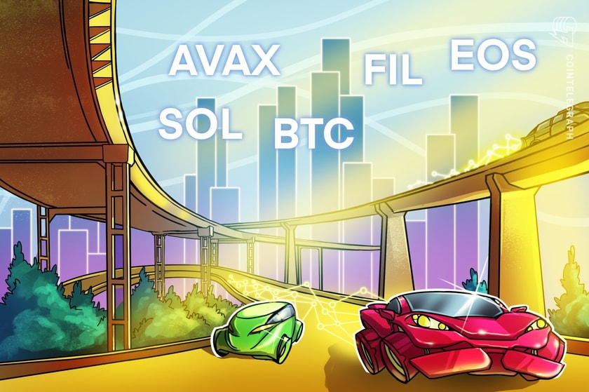 Bitcoin price gains momentum while SOL, AVAX, FIL, and EOS prepare for a potential surge